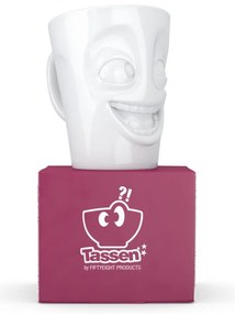 Fehér 'vigyorgó' porceláncsésze füllel, 350 ml - 58products