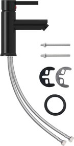 vidaXL fekete fürdőszobai mosdócsaptelep 130 x 176 mm