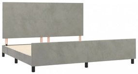 világosszürke bársony ágykeret matrac nélkül 200 x 200 cm