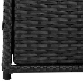 fekete polyrattan kerti tárolószekrény 55 x 59 x 69 cm
