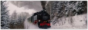 Fotótapéták 200x66 Mozdony téli tájkép