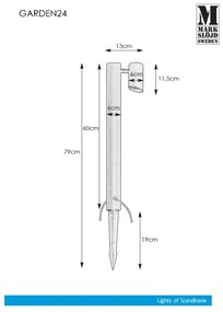 Markslöjd 108485 - GARDEN24 LED kültéri lámpa 6W, 24V, 60 cm, IP44, fekete