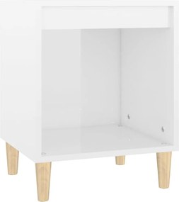 vidaXL magasfényű fehér szerelt fa éjjeliszekrény 40x35x50 cm