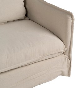 Krémszínű len kanapé 200 cm – Ixia