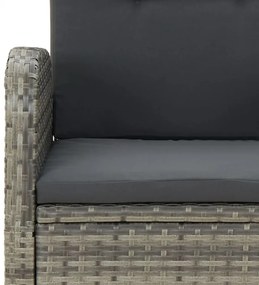 vidaXL 9 részes szürke polyrattan kerti étkezőgarnitúra párnával