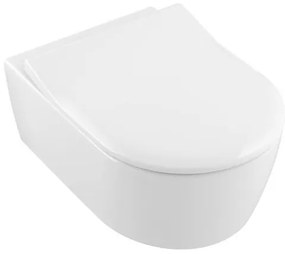 Villeroy & Boch Avento wc soft close ülőkével falra szerelhető fehér színben fényes felülettel hátsó kifolyással 5656rs01 GLACERAAVWC005