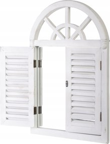 Tükör fehér fali redőny retro nyitható íves keret fa ablak