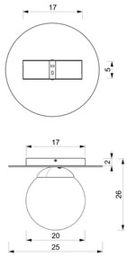 Mennyezeti lámpa PLATO 1xE14/40W/230V átm. 25 cm