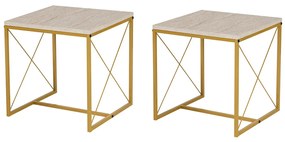 Defne Gold Travertine dohányzóasztal
