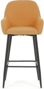 Barová židle, žlutá, látka,AUB-V4009 YEL6