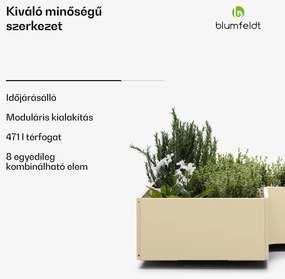 Blumfeldt Versagrow magaságyás 8 modullal, egyedi forma, 1 mm vastagság, rozsdamentes acél