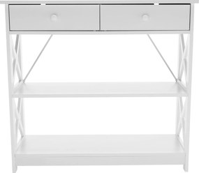 Konzolasztal, fehér, LOMIR