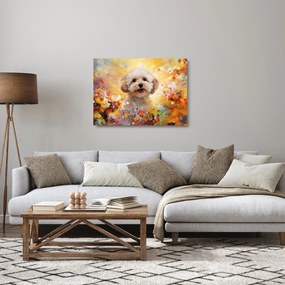 Üveg kép - Boldog kutya (70x50 cm)