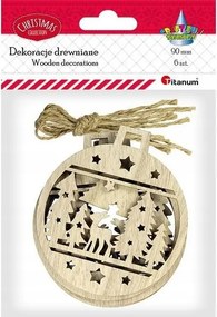 Fa rénszarvas medálok az erdőben juta 4 db Ø90mm Titanum Christmas