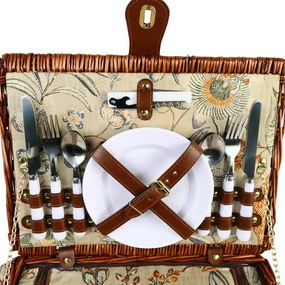 Arôme Piknikkosár 4 személyre, kert, 40 x 30 x 20cm