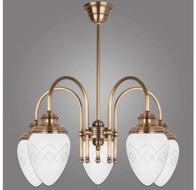 Kemar RI/5/M - Csillár rúdon RINAMA 5xE27/60W/230V sárgaréz