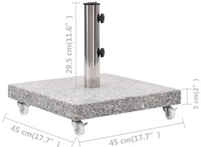 négyszögletes szürke gránit napernyőtalp 30 kg