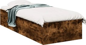 vidaXL füstös tölgyszínű szerelt fa ágykeret 90 x 200 cm