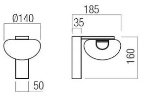 Redo 01-3242 - SINCLAIR LED fali lámpa 6,5W 230V CRI 93 IP21 fekete