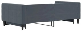 sötétszürke kihúzható bársony heverő 100 x 200 cm