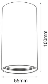 Brosline 1253 - POINT spotlámpa 1xGU10/10W/230V, fehér