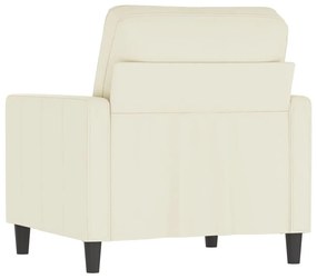 krémszínű bársony kanapéfotel 60 cm