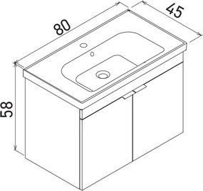 Desna mosdószekrény, 80 cm – TR785PNC1356