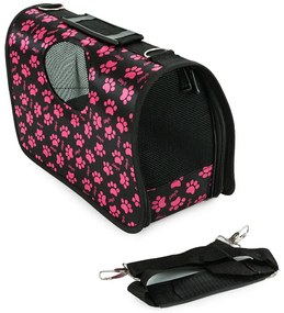 Szállítótáska kutya/macskának FURGO XL, fekete-rózsaszín