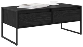 vidaXL Dohányzóasztal fiókkal Fekete tölgy 100 x 46 x 40 cm Faanyag