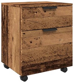antik fa szerelt fa iratszekrény kerekekkel 45x38x45 cm