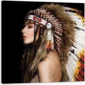 Vászonkép Nő indián Művészet Festmény 60X60 cm