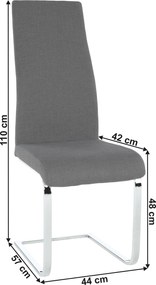 Étkezőszék, szövet sötétszürke/króm, AMINA