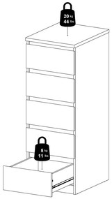 Natúr színű komód tölgyfa dekorral 40x111x50 cm Naia – Tvilum