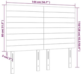 kék szövet LED-es fejtámla 144x5x118/128 cm