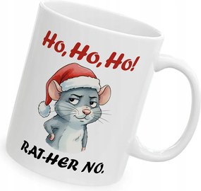 Karácsonyi bögre ironikus patkány mintával Ho Ho Ho Rat-her No ajándék