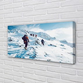 Canvas képek Hegymászás a hegyekben télen 100x50 cm
