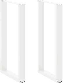 vidaXL 2 db U alakú bárasztalláb fehér 60x(100-101) cm acél