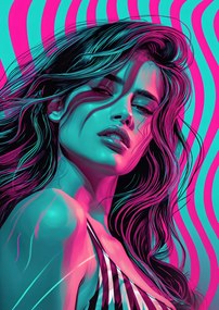 Poszter 21x29,7cm Neon tekintet