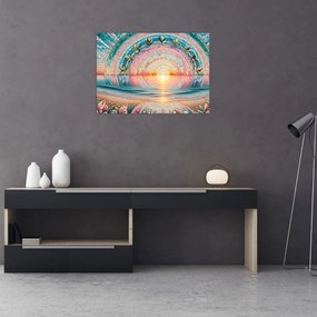 Üveg kép – Naplemente mozaik (70x50 cm)