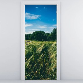 Fotótapéta ajtóra - Rét és erdő (95x205cm)