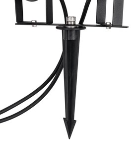 Kert spot lámpa fekete, kábellel és dugóval, 2 fényforrás, IP65 - Basic