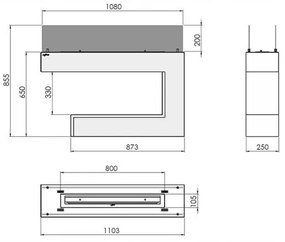 InFire - BIO Kandalló 110x85,5 cm fehér