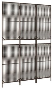 barna 3-paneles polyrattan térelválasztó