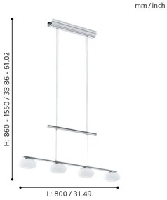 Eglo 96528 - LED dimmelhető csillár zsinóron ALEANDRO 1 4xLED/4,5W/230V