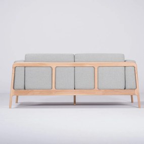 Fawn kékesszürke kanapé tölgyfából, 180 cm - Gazzda