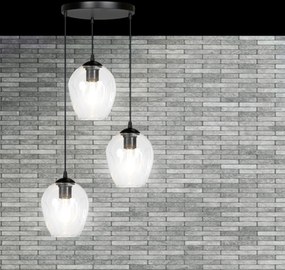 Emibig modern függeszték istar fekete átlátszó emi679/3prem