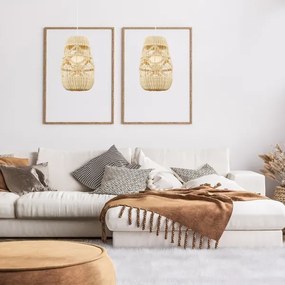 Csillár zsinóron ARONA 1xG9/9W/230V átm. 25 cm rattan