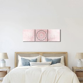 Kép - Rózsaszín mandala (órával) (90x30 cm)