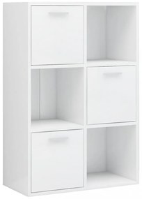 magasfényű fehér szerelt fa tárolószekrény 60 x 29,5 x 90 cm