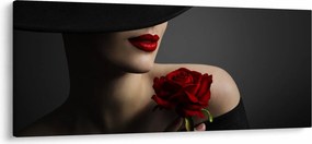Kép - Nő egy rózsával (120x50 cm)